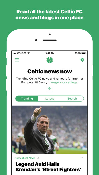 Emulate iPhone app Celtic news now using MyAndroid