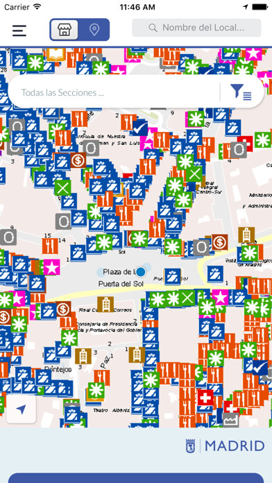 Emulate iPhone app Censo de Locales de Madrid using MyAndroid