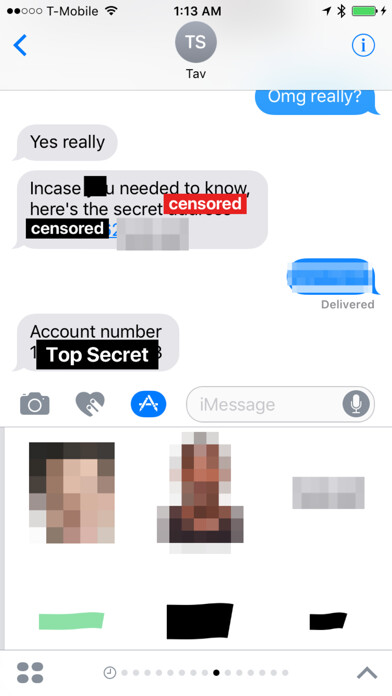 Emulate iPhone app Censored & Redacted Stickers using MyAndroid Emulate iPhone app Censored & Redacted Stickers using MyAndroid