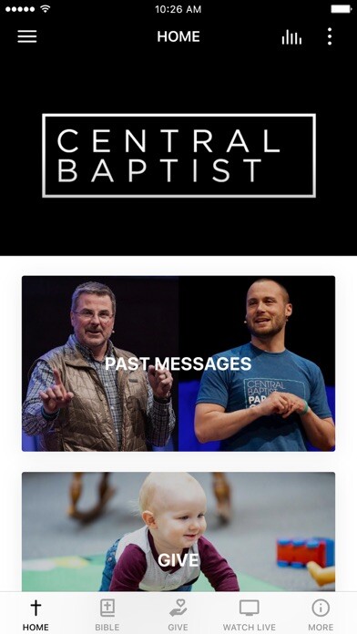 Emulate iPhone app Central Baptist - Jonesboro using MyAndroid