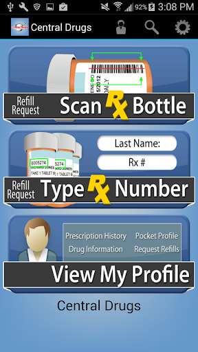 Run android online APK Central Rx from MyAndroid or emulate Central Rx using MyAndroid