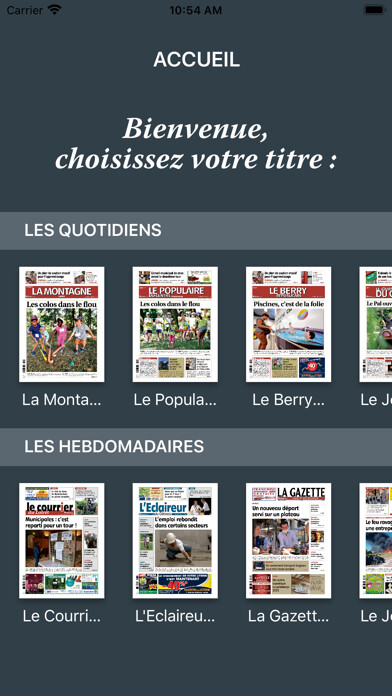 Emulate iPhone app Centre France Le Journal using MyAndroid