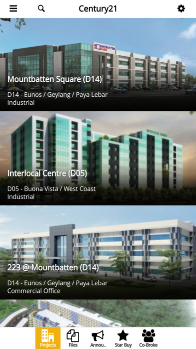 Emulate iPhone app Century21 Projects using MyAndroid