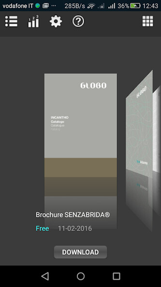 Emulate iPhone app Ceramica Globo using MyAndroid