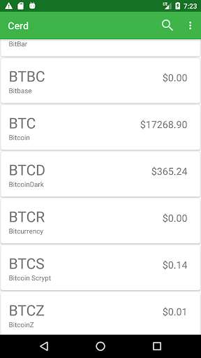 Run android online APK Cerd - Opensource Cryptocurrency exchange rates from MyAndroid or emulate Cerd - Opensource Cryptocurrency exchange rates using MyAndroid