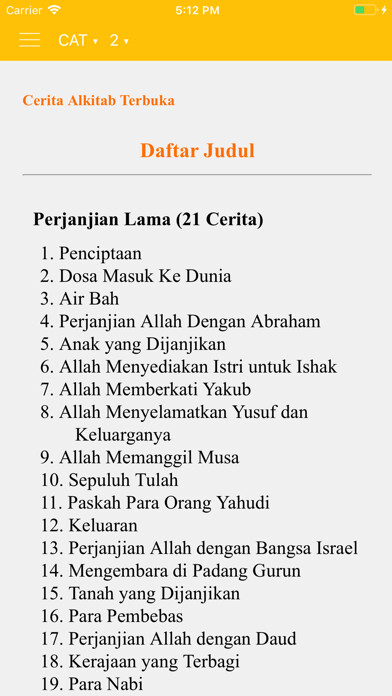 Emulate iPhone app Cerita Alkitab Terbuka using MyAndroid