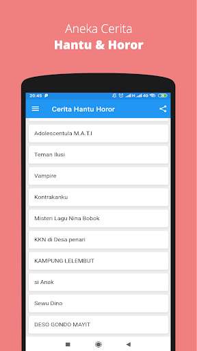 Run android online APK Cerita Hantu, Seram & Horor Offline Lengkap from MyAndroid or emulate Cerita Hantu, Seram & Horor Offline Lengkap using MyAndroid