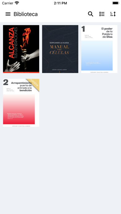 Emulate iPhone app Cesar Castellanos Books using MyAndroid