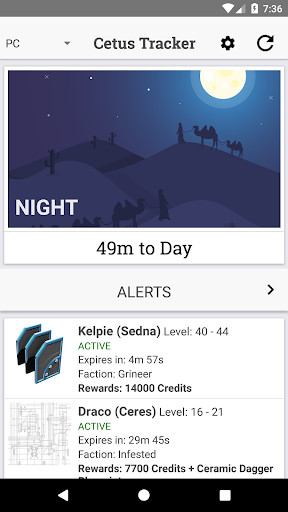 Emulate Android APK Cetus Tracker - A Warframe Utility App Emulate Android APK Cetus Tracker - A Warframe Utility App