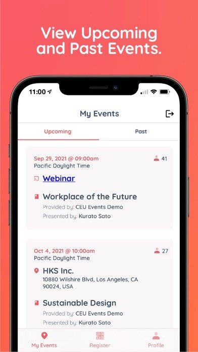 Emulate iPhone app CEU Events using MyAndroid