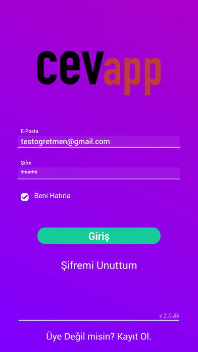 Emulate iPhone app CevApp Öğretmen using MyAndroid
