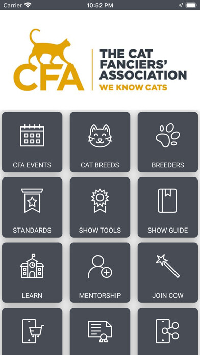 Emulate iPhone app CFA - Cat Fanciers Association using MyAndroid