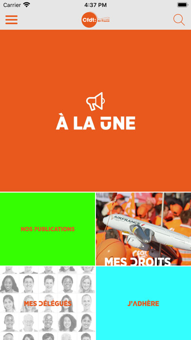 Emulate iPhone app CFDT GROUPE AF using MyAndroid