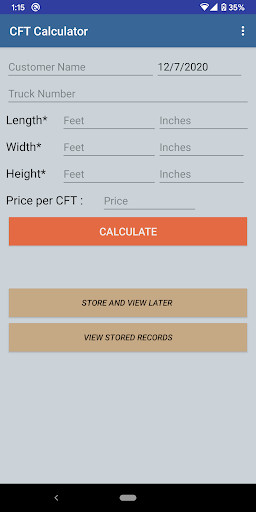 Emulate Android APK CFT calculator - cubic feet Emulate Android APK CFT calculator - cubic feet