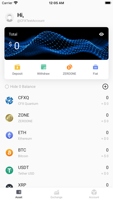 Emulate iPhone app CFX Quantum ZEROONE Wallet using MyAndroid Emulate iPhone app CFX Quantum ZEROONE Wallet using MyAndroid