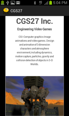Emulate Android APK CGS27 Inc Responsive Web app