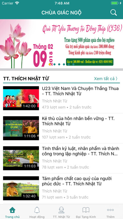 Emulate iPhone app Chùa Giác Ngộ using MyAndroid