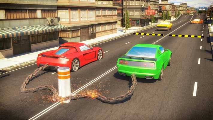 Emulate Android APK Chained Cars against Bollard