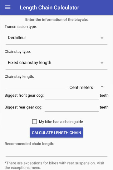 Emulate Android APK Chain Length Sizing Calculator Emulate Android APK Chain Length Sizing Calculator