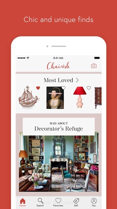 Emulate iPhone app Chairish - Furniture & Decor using MyAndroid