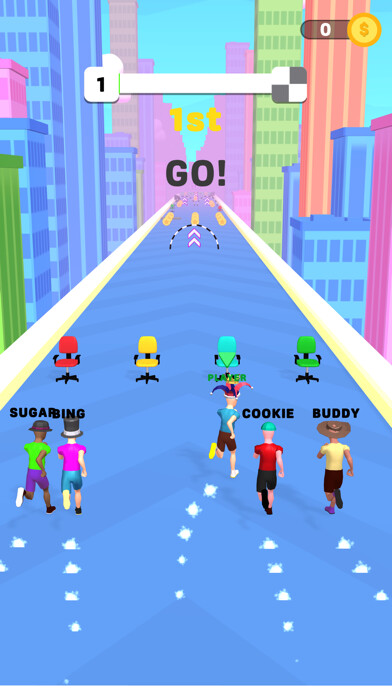 Emulate iPhone app Chair Race using MyAndroid