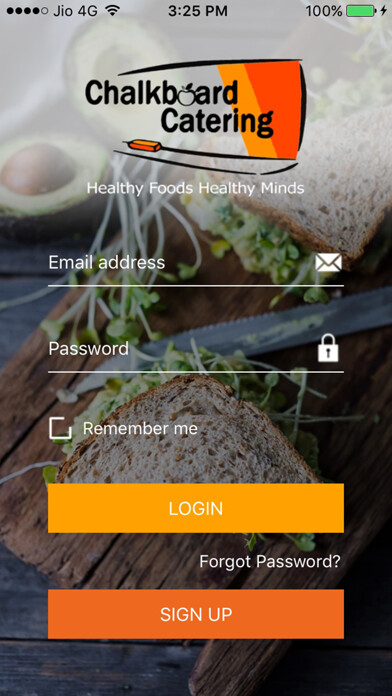 Emulate iPhone app ChalkboardCatering using MyAndroid Emulate iPhone app ChalkboardCatering using MyAndroid