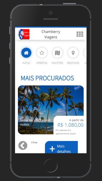 Emulate iPhone app Chamberry Viagens using MyAndroid
