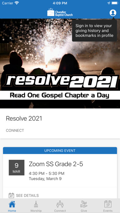 Emulate iPhone app Chandler Baptist Church using MyAndroid Emulate iPhone app Chandler Baptist Church using MyAndroid