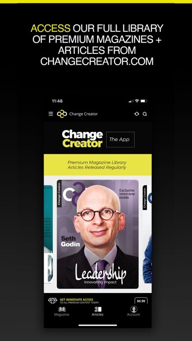 Emulate iPhone app Change Creator Magazine using MyAndroid