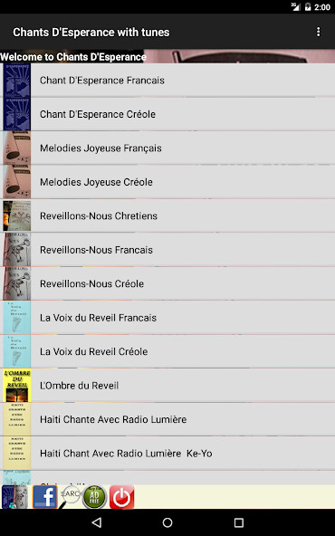 Emulate Android APK Chants DEsperance with Tunes Emulate Android APK Chants DEsperance with Tunes