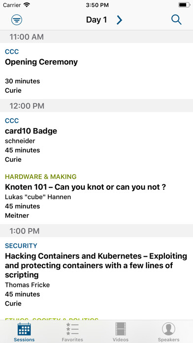 Emulate iPhone app Chaos Communication Camp using MyAndroid