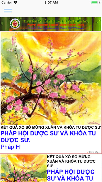 Emulate iPhone app Chùa Pháp Vân using MyAndroid