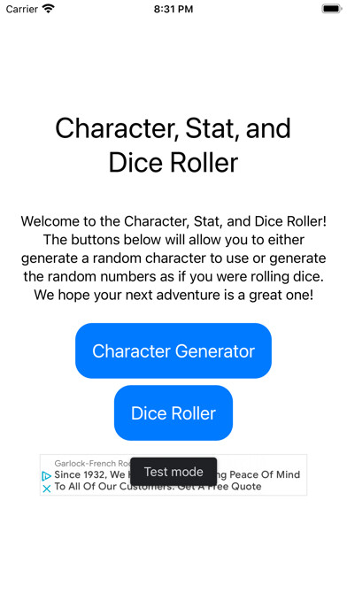 Emulate iPhone app Character Stat and Dice Roller using MyAndroid Emulate iPhone app Character Stat and Dice Roller using MyAndroid