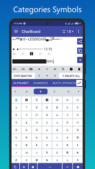 Run android online APK CharBoard - unicode symbols charMap character map from MyAndroid or emulate CharBoard - unicode symbols charMap character map using MyAndroid Run android online APK CharBoard - unicode symbols charMap character map from MyAndroid or emulate CharBoard - unicode symbols charMap character map using MyAndroid