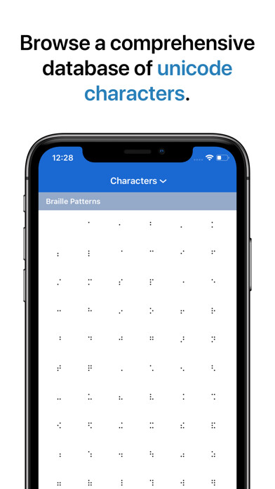 Emulate iPhone app CharMap using MyAndroid