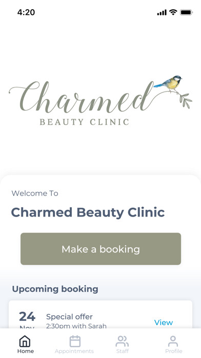 Emulate iPhone app Charmed Beauty Clinic using MyAndroid Emulate iPhone app Charmed Beauty Clinic using MyAndroid