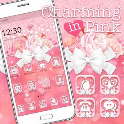 Emulate Android APK Charming Pink Roses Bow Launcher Theme Emulate Android APK Charming Pink Roses Bow Launcher Theme