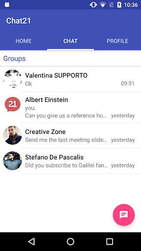 Run android online APK Chat21 from MyAndroid or emulate Chat21 using MyAndroid