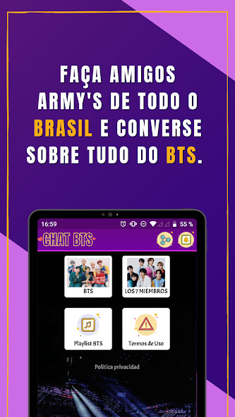 Run android online APK Chat BTS - bate-papo para ARMY from MyAndroid or emulate Chat BTS - bate-papo para ARMY using MyAndroid Run android online APK Chat BTS - bate-papo para ARMY from MyAndroid or emulate Chat BTS - bate-papo para ARMY using MyAndroid