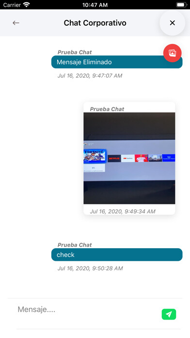 Emulate iPhone app Chat Corporativo using MyAndroid Emulate iPhone app Chat Corporativo using MyAndroid
