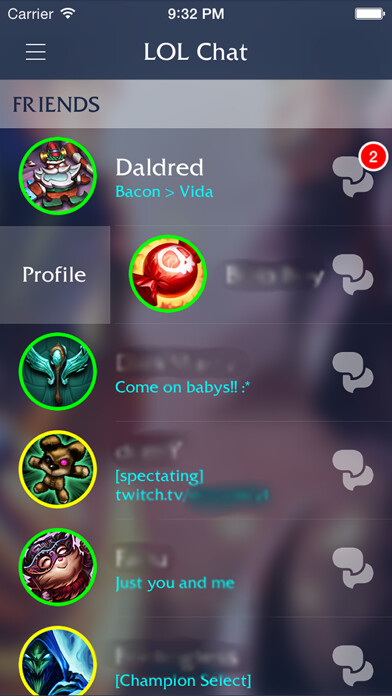 Emulate iPhone app Chat for LOL using MyAndroid