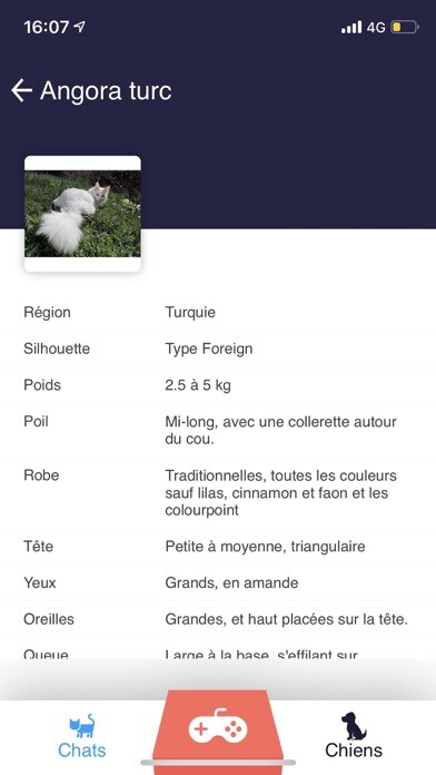 Emulate iPhone app Chats & Chiens : Races et Quiz using MyAndroid