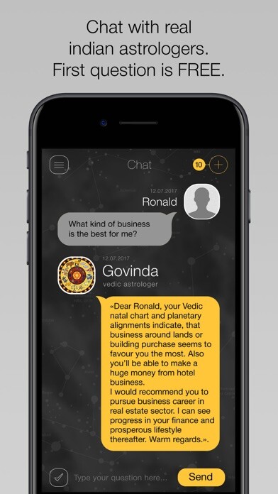 Emulate iPhone app Chaturanga Astrology Horoscope using MyAndroid