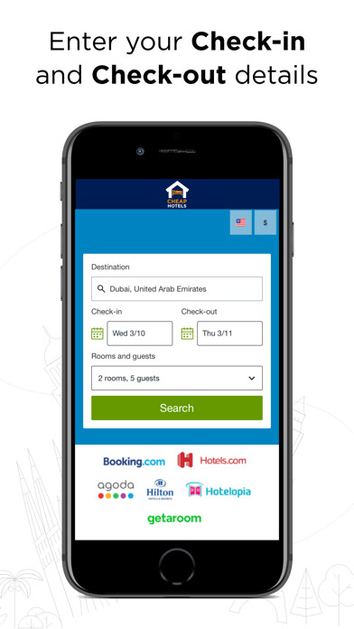 Emulate iPhone app Cheap Hotels -Travel & Booking using MyAndroid
