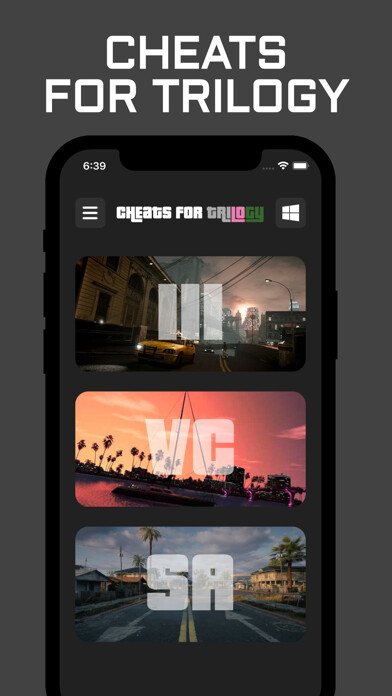 Emulate iPhone app Cheats for GTA Trilogy using MyAndroid