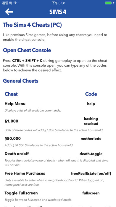 Emulate iPhone app Cheats & Guide for The Sims - Sims 4,Sims 3 &2&1 using MyAndroid
