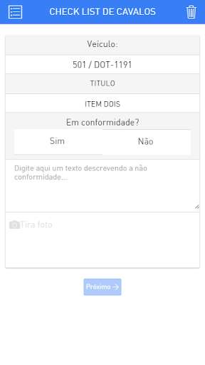 Emulate Android APK Check List Frotas
