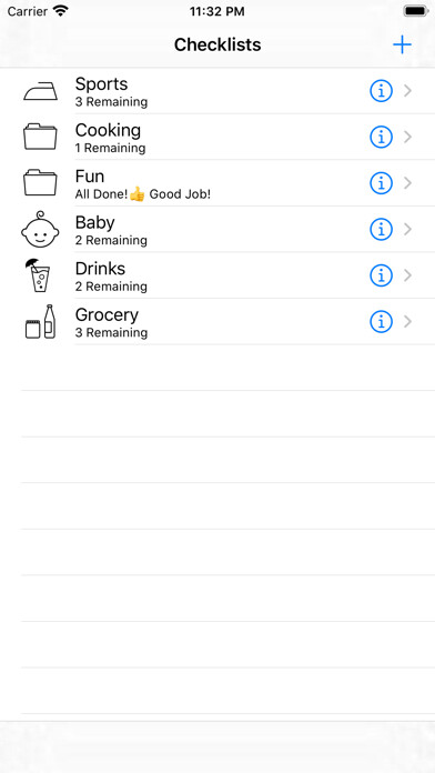 Emulate iPhone app Checklists4U: To-Do List using MyAndroid