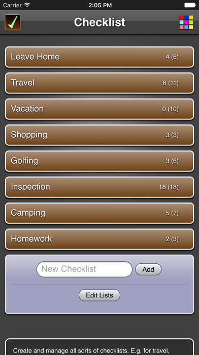 Emulate iPhone app Checklists App using MyAndroid