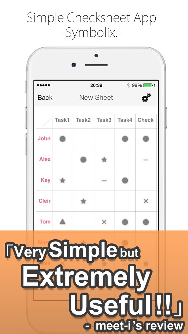 Emulate iPhone app Checksheet App -Symbolix.- using MyAndroid
